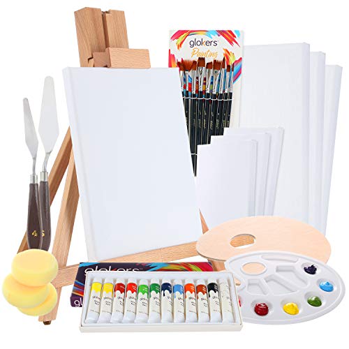 Glokers Acrylic Paint Set with Painting Supplies for Artists and Beginners