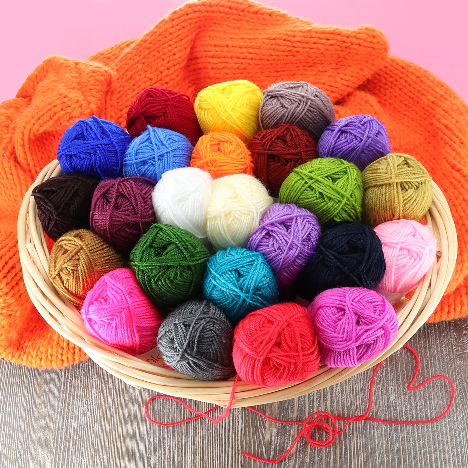 Glokers Premium Acrylic MultiColor Crochet Yarn Set 525 Yards Total